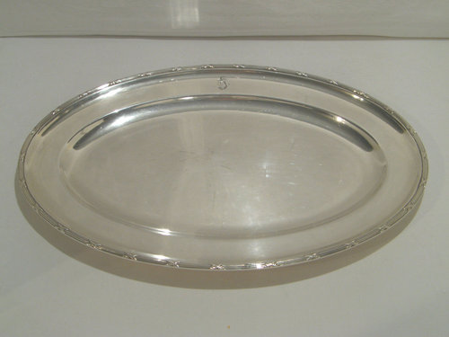 Ovale Servierplatte - Kreuzband - 47 x 31  cm