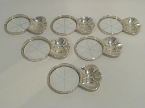 Silber Gläser Untersetzer SAART BROTHERS mit Ablageschale - 6-teilig